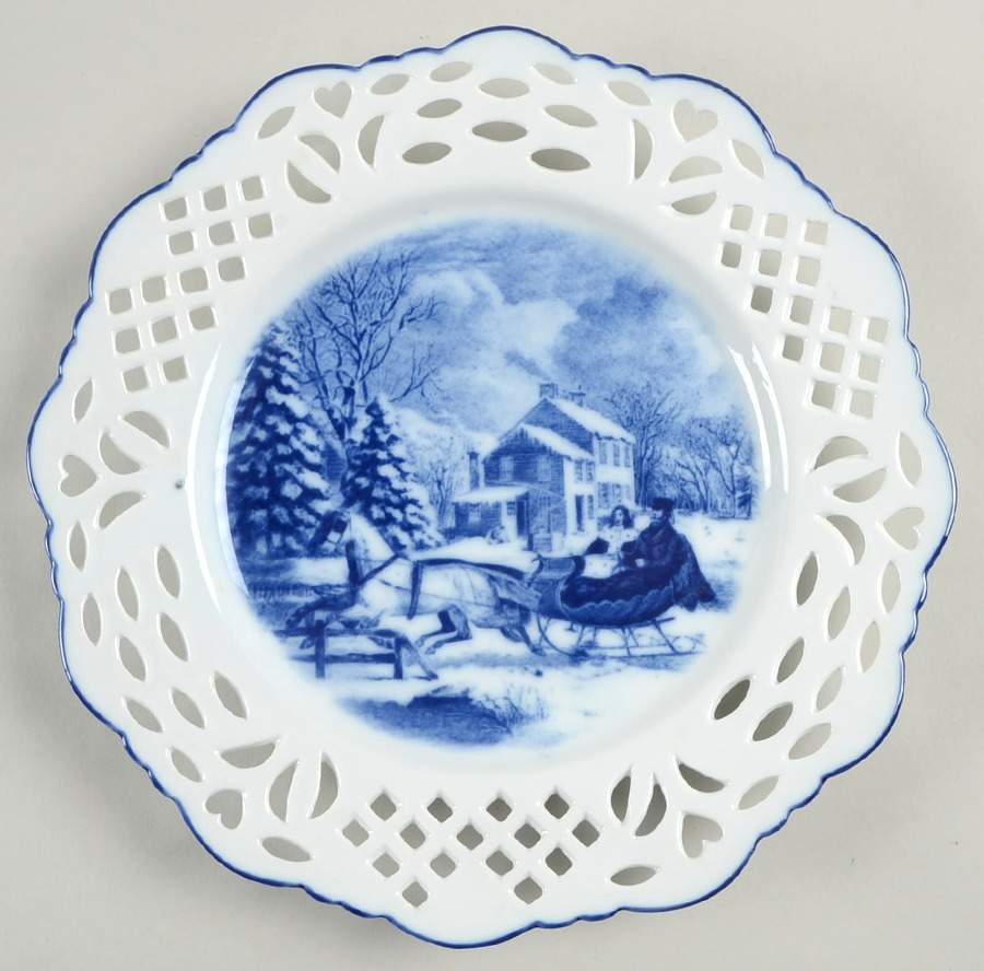 Blue And White Wall Plate by Cracker Barrel-1