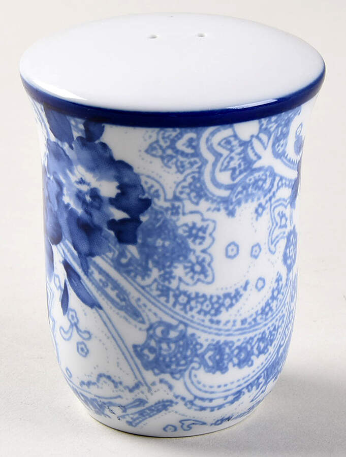 Blue And White Salt Shaker by Cracker Barrel-1