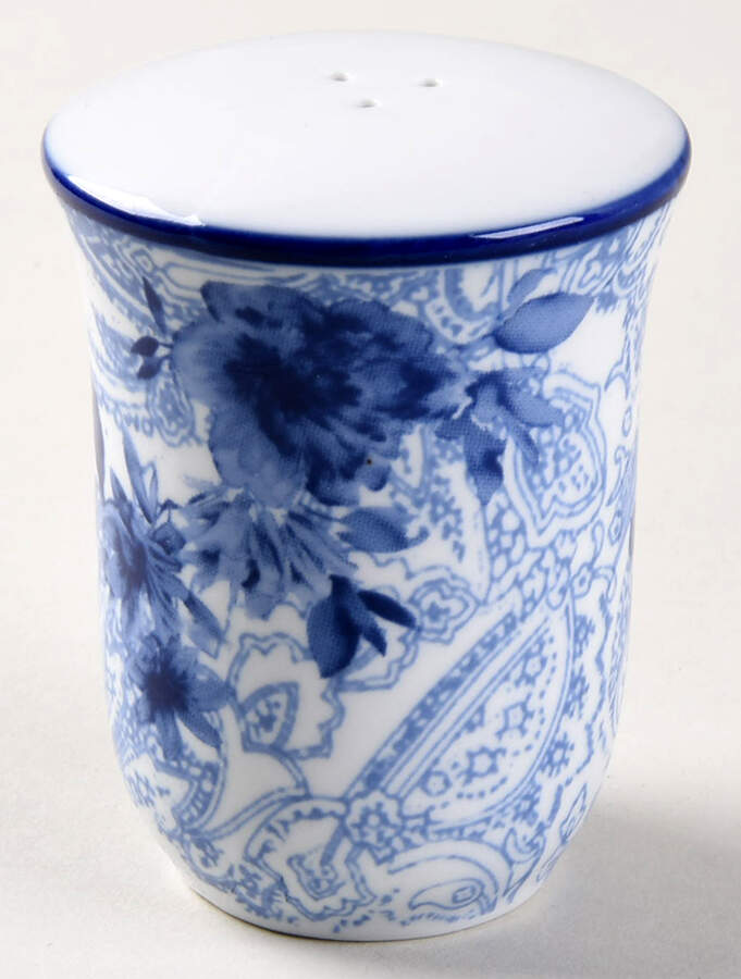Blue And White Pepper Shaker by Cracker Barrel-1
