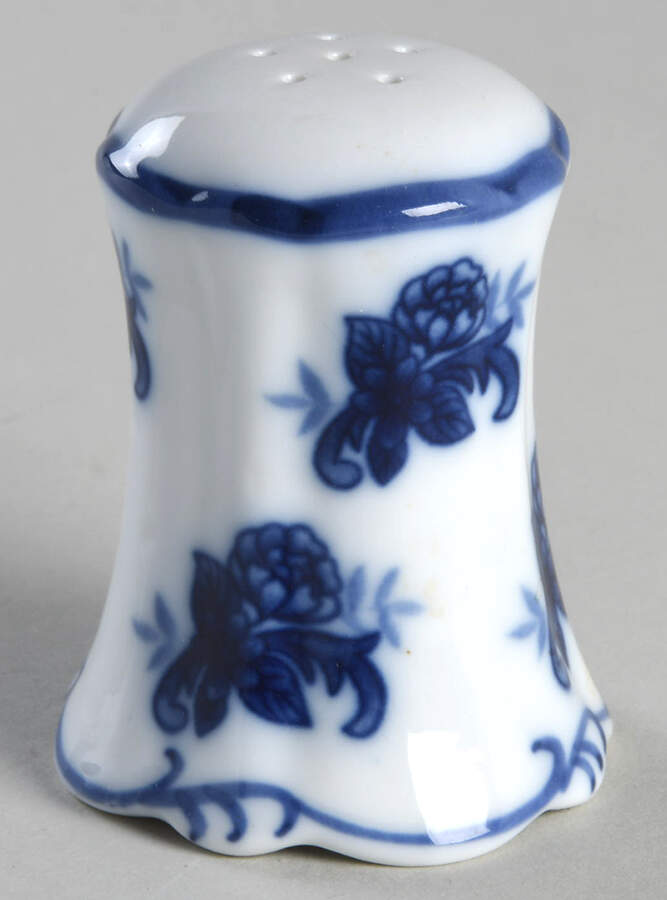 Blue And White Pepper Shaker by Cracker Barrel-1
