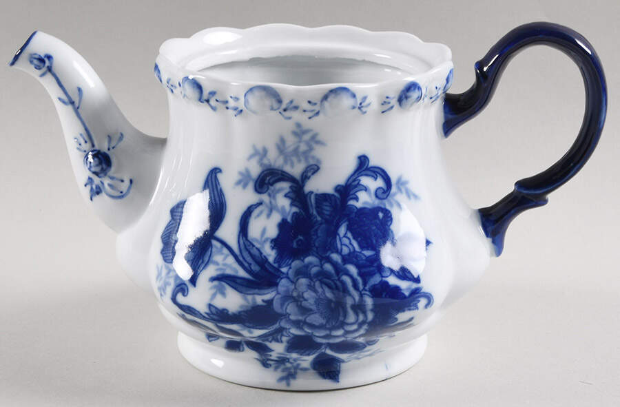 Blue And White Teapot No Lid by Cracker Barrel-1