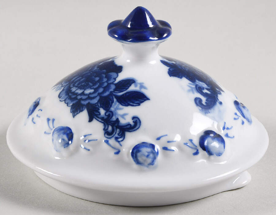Blue And White Lid for Teapot by Cracker Barrel-1