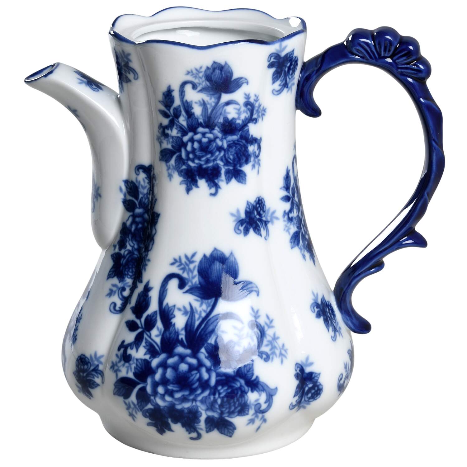 Blue And White Coffee Pot No Lid by Cracker Barrel-1