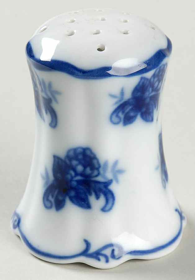 Blue And White Pepper Shaker by Cracker Barrel-1