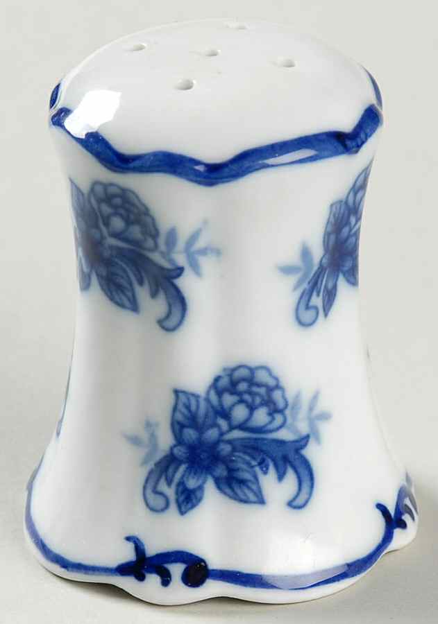 Blue And White Salt Shaker by Cracker Barrel-1