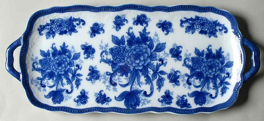 Blue And White Small Sandwich Tray by Cracker Barrel-1