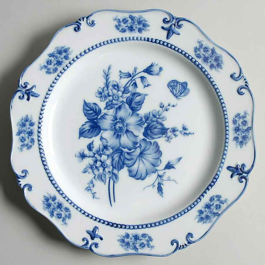 Blue And White Dinner Plate by Cracker Barrel-1