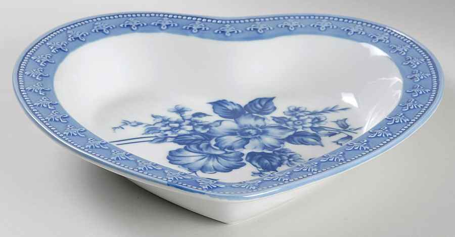 Blue And White 9" Heart Baker by Cracker Barrel-1