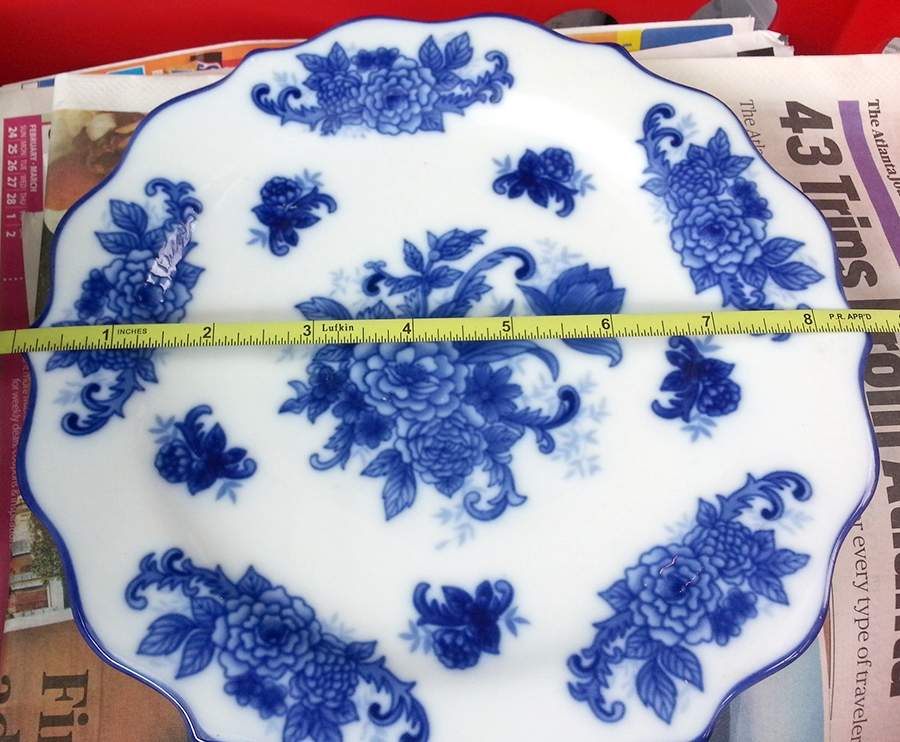 Blue And White Cake Plate by Cracker Barrel-1