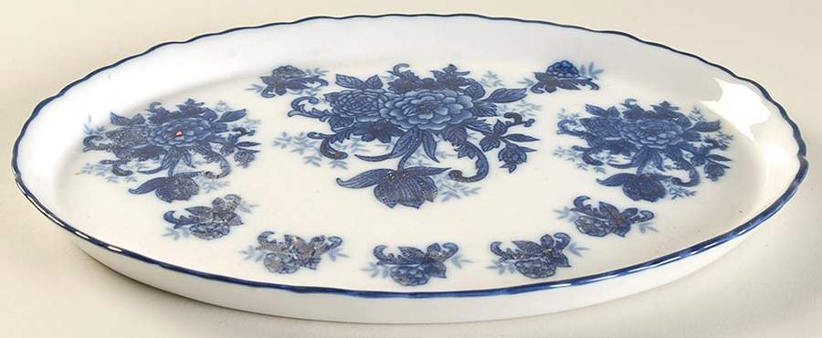 Blue And White Tray for 10 Piece Toy Coffee Set by Cracker Barrel-1
