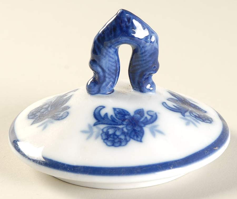 Blue And White Lid for Sugar Bowl by Cracker Barrel-1