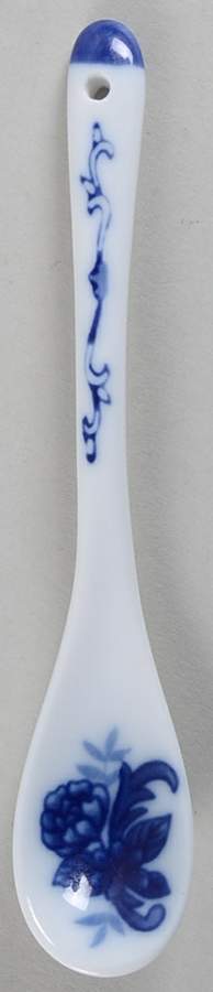Blue And White Large Ceramic Spoon by Cracker Barrel-1
