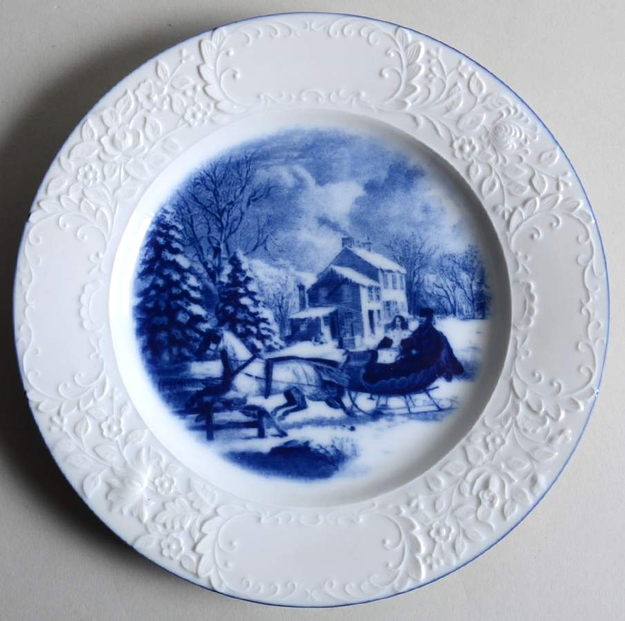 Blue And White Salad Plate by Cracker Barrel-1