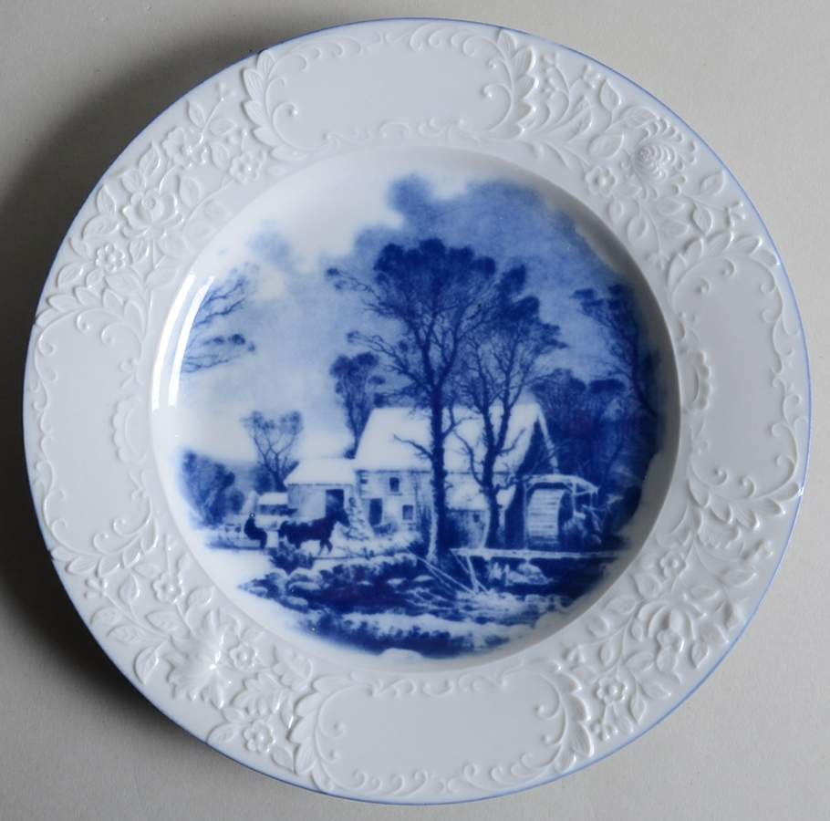 Blue And White Salad Plate by Cracker Barrel-1