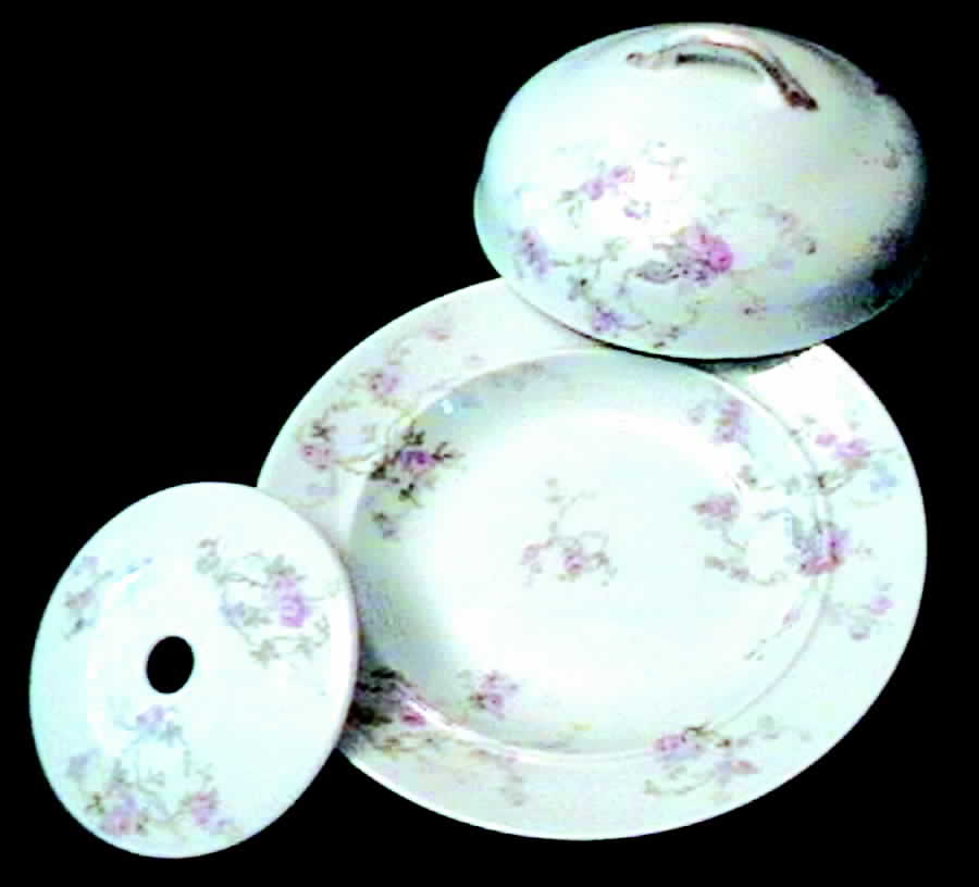 CHF1010 Round Covered Butter with Strainer by Charles Field Haviland-1