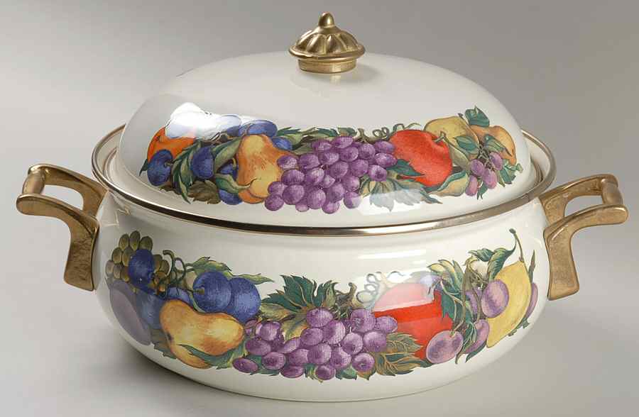 Cornucopia 3.5 Quart Metal Covered Casserole by China (Made in China)-1