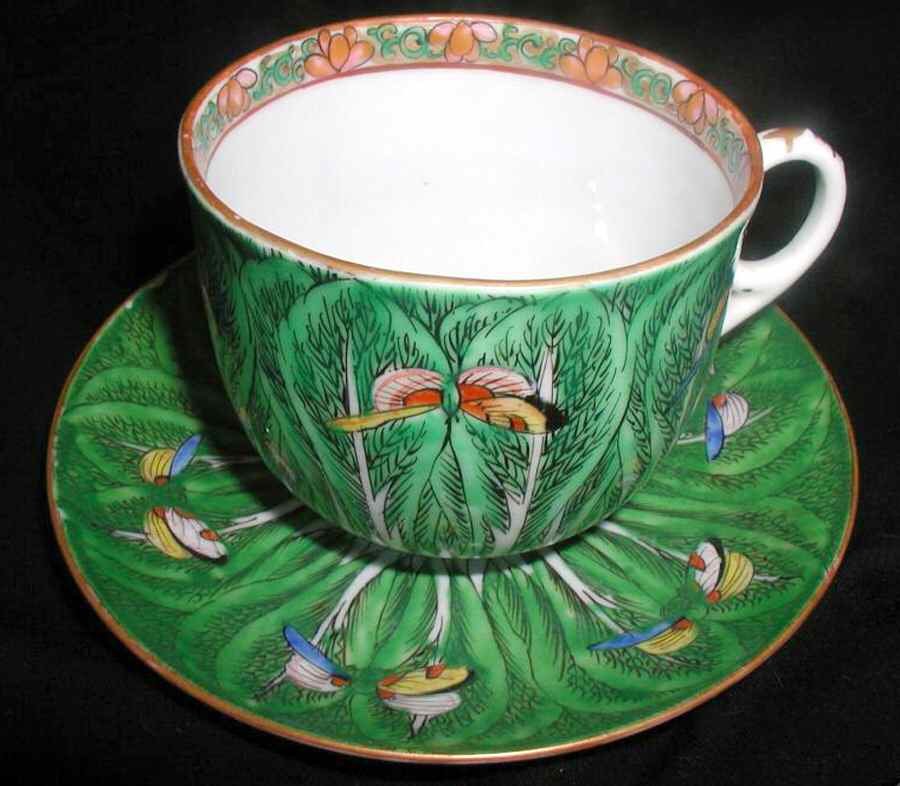 Bok Choy Flat Cup & Saucer Set by China (Made in China)-1