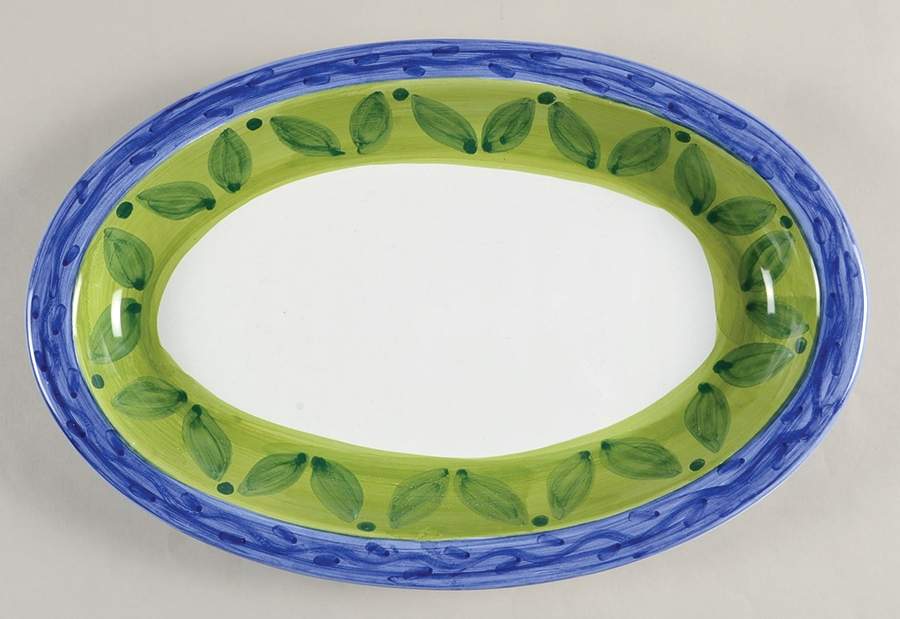 Simona 14" Oval Serving Platter by Caleca-1