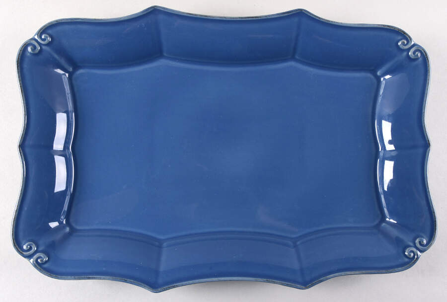 Vintage Port Blue 15" Rectangular Serving Platter by Casafina-1