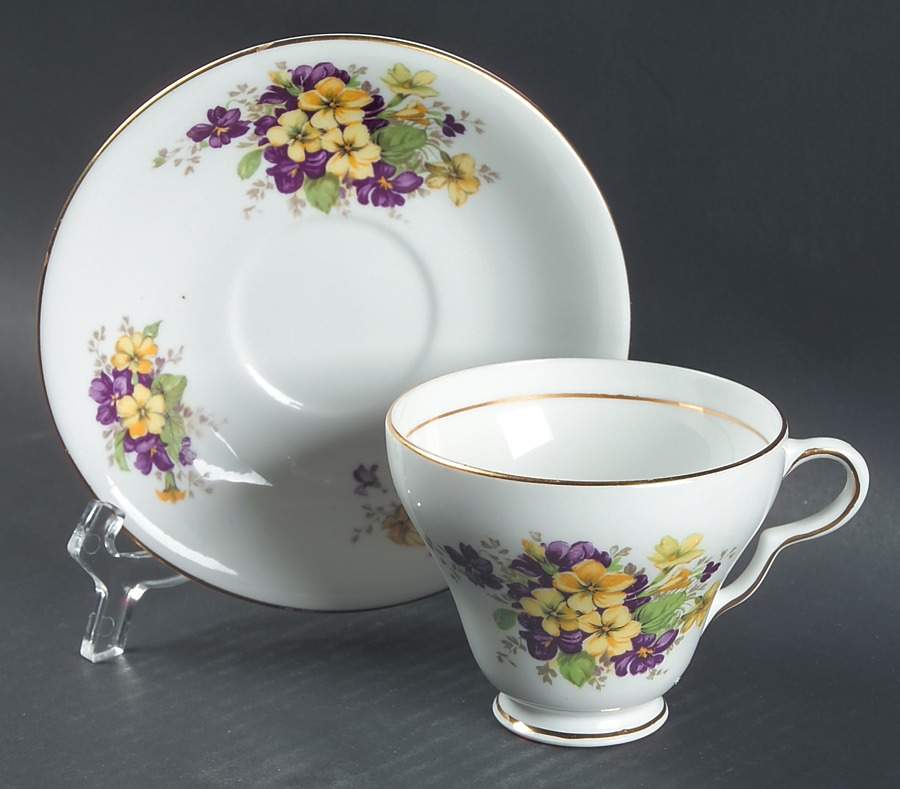 697 Footed Cup & Saucer Set by Clare (England)-1