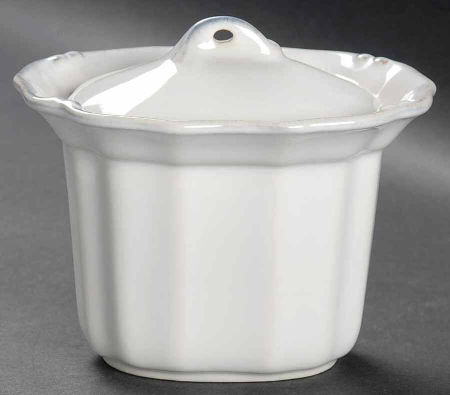 Vintage Port White Sugar Bowl & Lid by Casafina-1