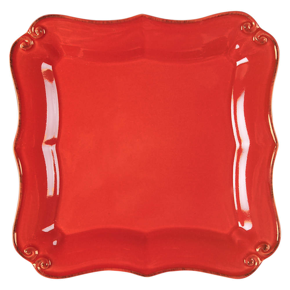 Vintage Port Red Square Salad Plate by Casafina-1