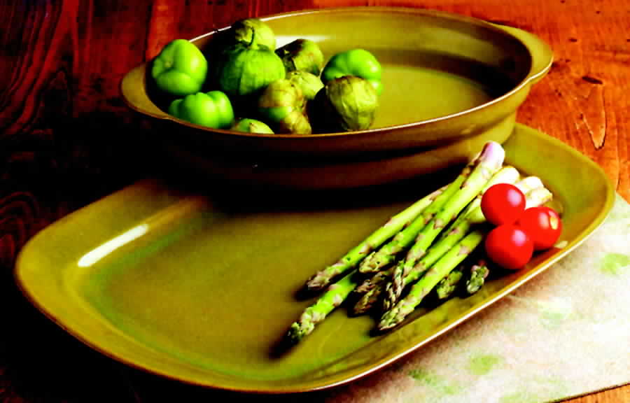 Cafe Capri Fern (Green) 15" Rectangular Tray by Casafina-1