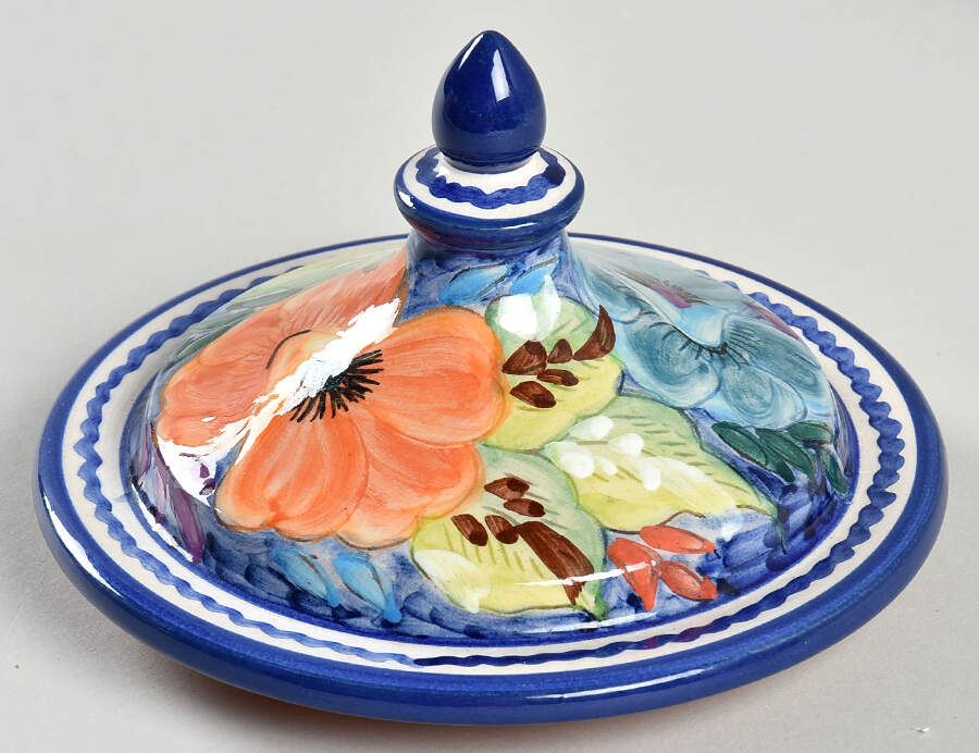 Alentejo Flowers Blue Lid for Small Canister by Casafina-1
