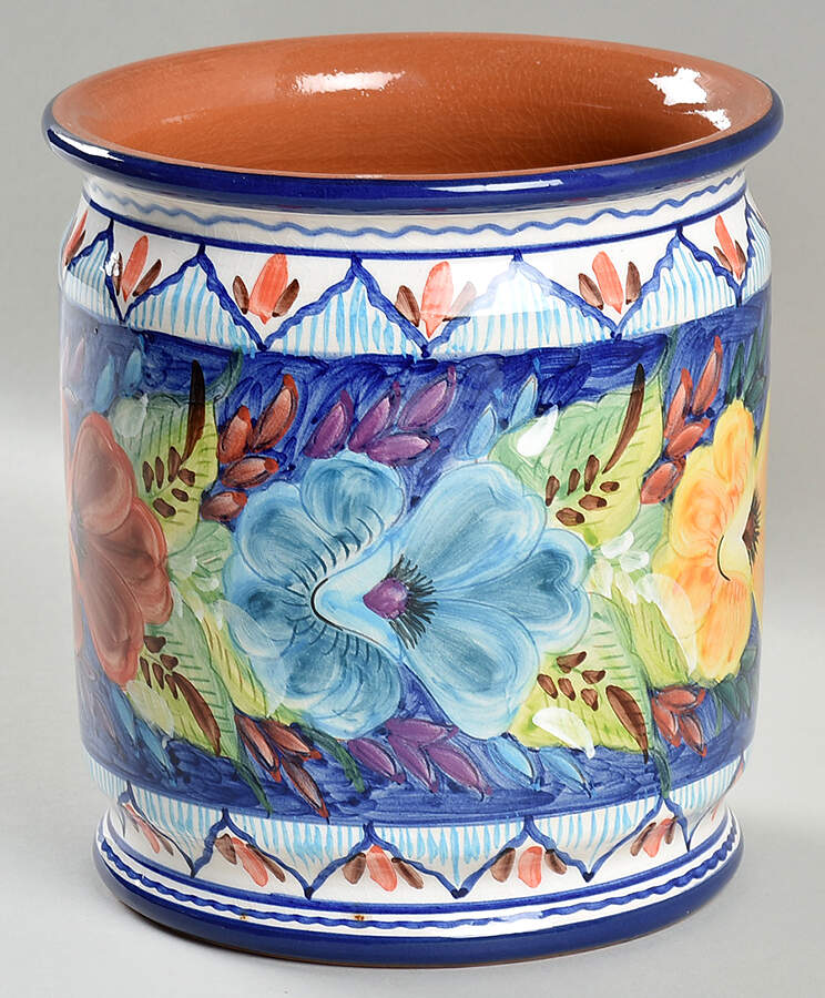 Alentejo Flowers Blue Medium Canister No Lid by Casafina-1