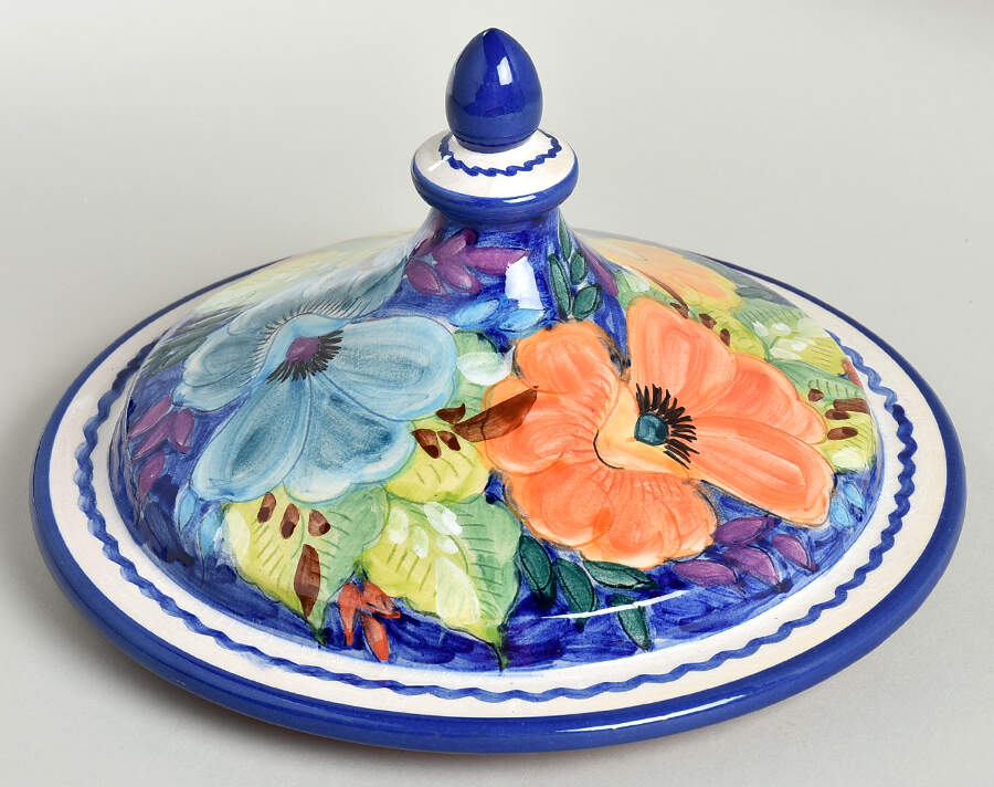 Alentejo Flowers Blue Lid for Large Canister by Casafina-1