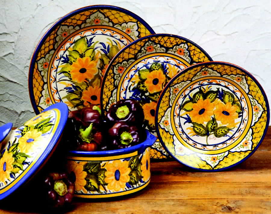 Alentejo Flowers Yellow Dinner Plate by Casafina-1