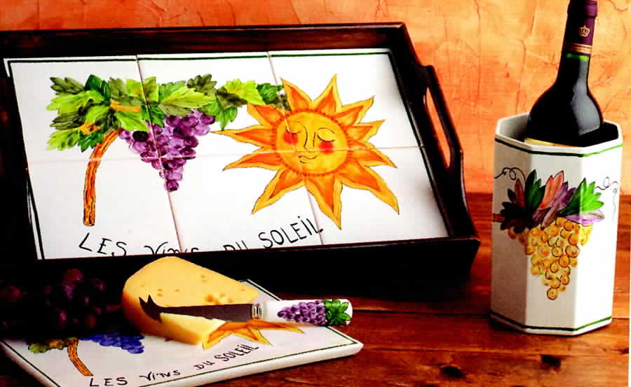 Les Vins Wood Frame Trivet by Casafina-1