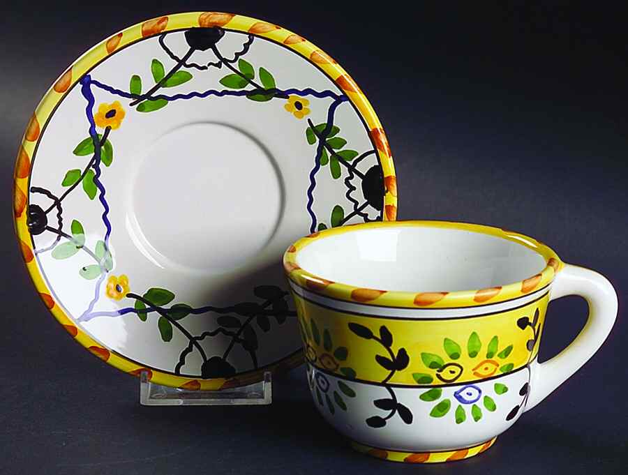 Nazare Flat Cup & Saucer Set by Casafina-1
