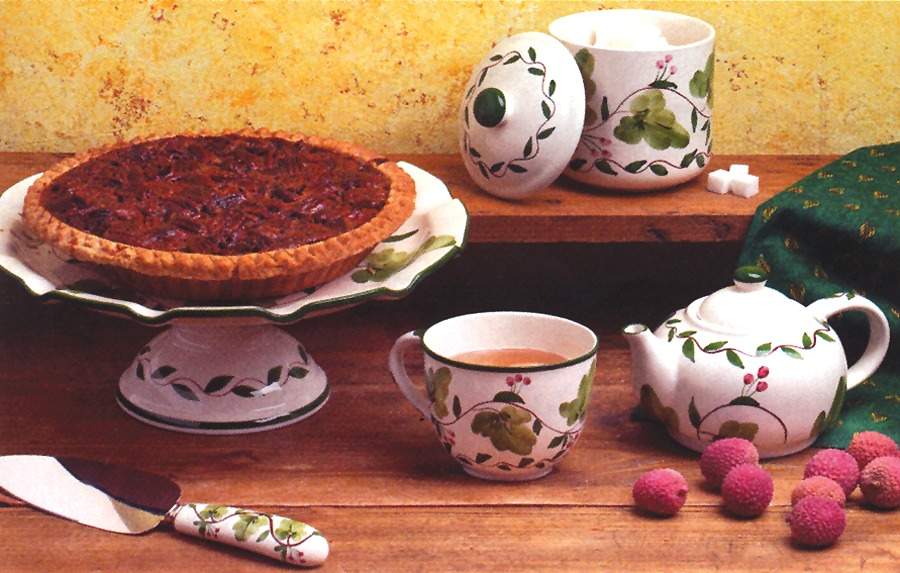 Ivy Garland Footed Cake Plate by Casafina-1