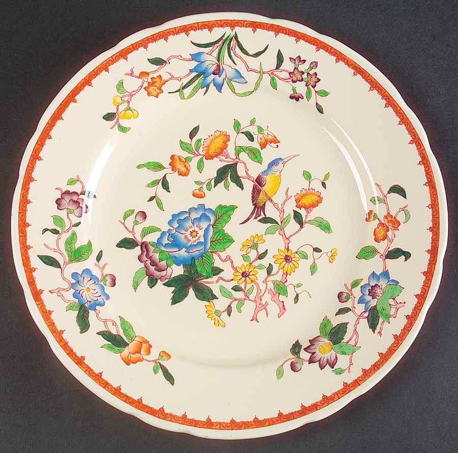 Pembroke #E109 (Cream Background) Dinner Plate by Coalport-1