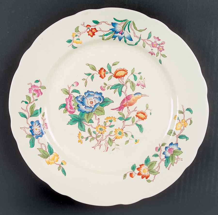 Pembroke #E315 (Cream Background) Luncheon Plate by Coalport-1
