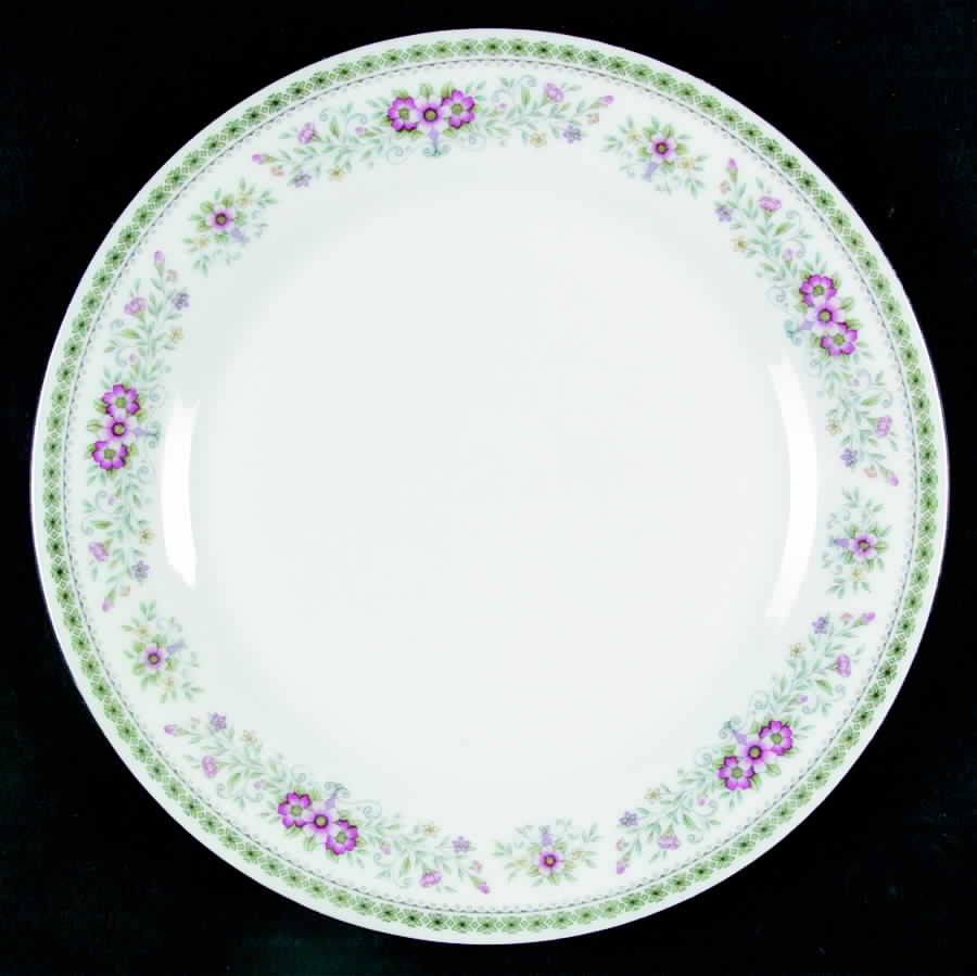 Bouquet (Platinum Trim) Dinner Plate by Crown Ming-1