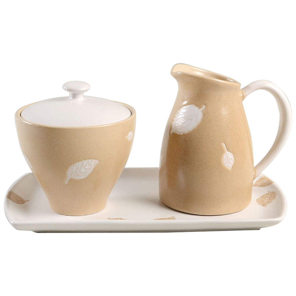 Autumn in Hanover Creamer & Sugar with Lid & Tray Set by Corning Corelle-1
