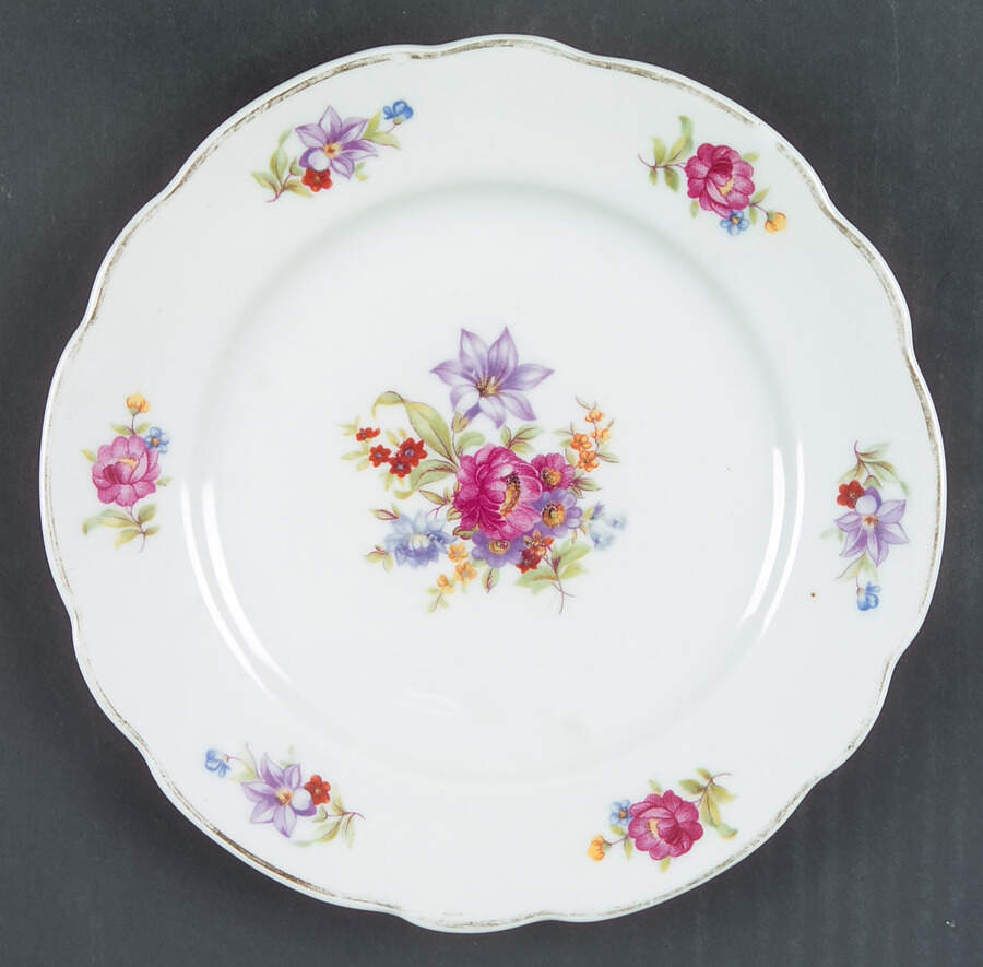 Meisen Flower Bread & Butter Plate by Cmielow (Poland)-1