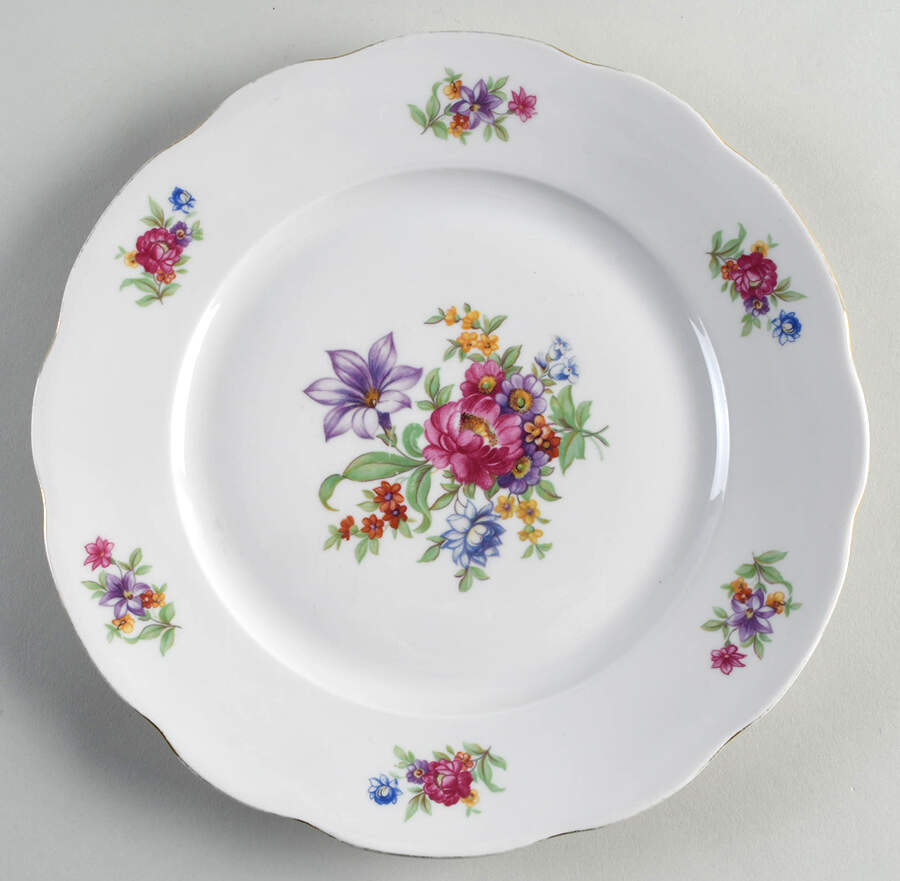 Meisen Flower Dinner Plate by Cmielow (Poland)-1