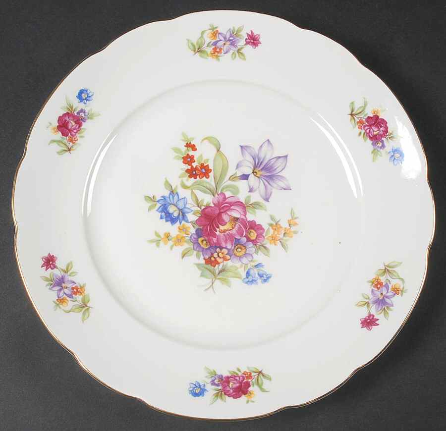 Meisen Flower Dinner Plate by Cmielow (Poland)-1