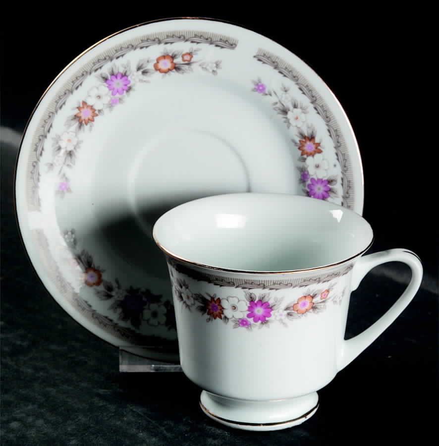 CX247 Footed Cup & Saucer Set by China (Made in China)-1