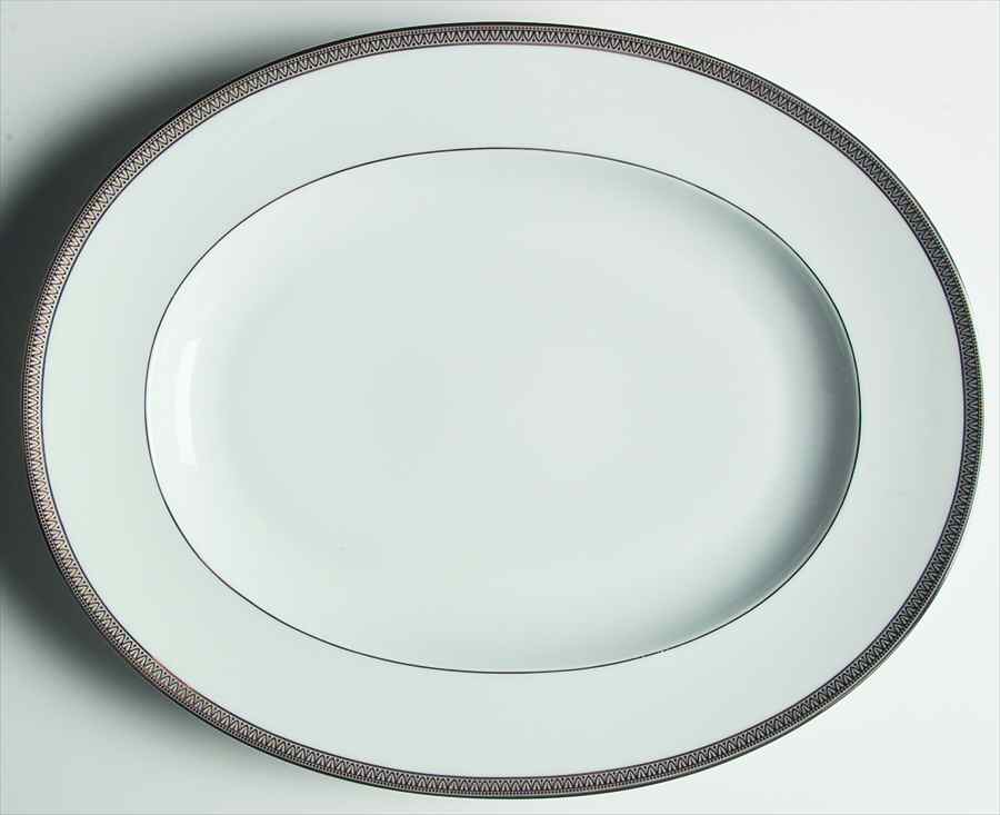 Malmaison Platinum (Verge Line) 15" Oval Serving Platter by Charles Field Haviland-1