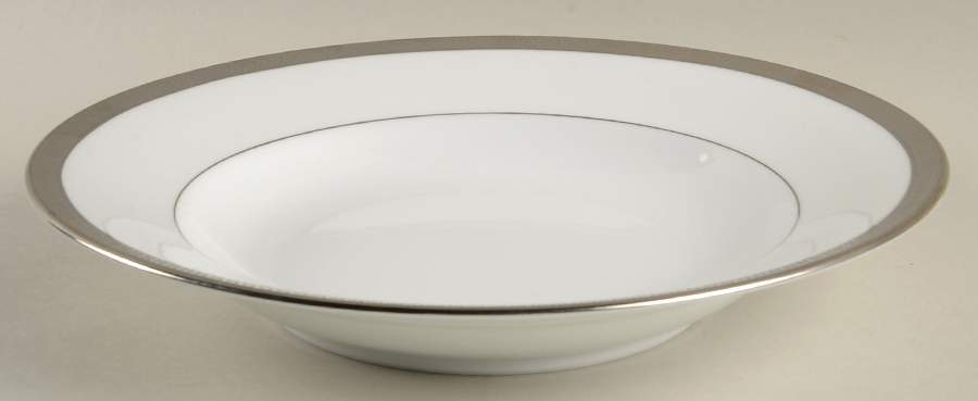 Malmaison Platinum (Verge Line) Large Rim Soup Bowl by Charles Field Haviland-1