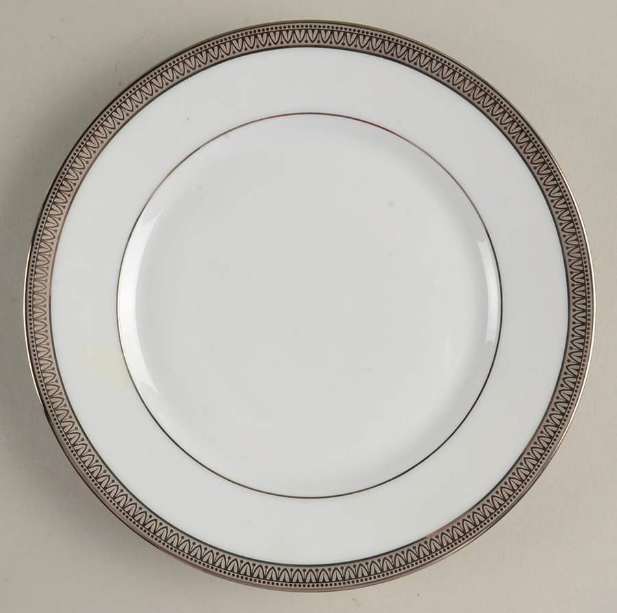 Malmaison Platinum (Verge Line) Dessert/Pie Plate by Charles Field Haviland-1