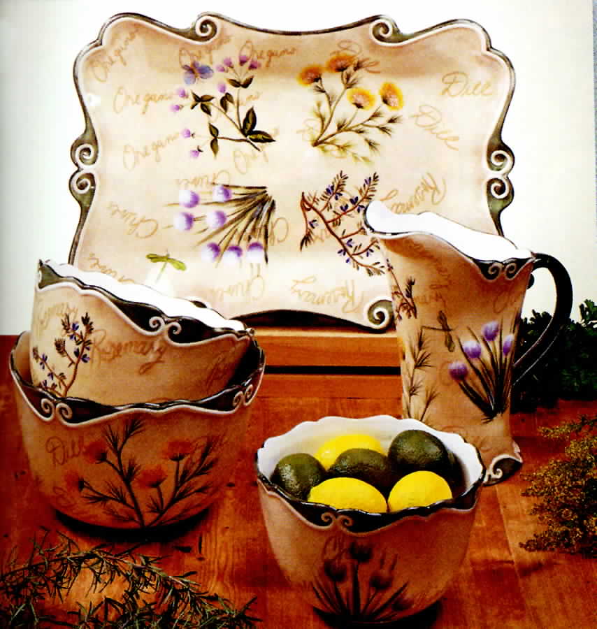 Blooming Herbs 20" Rectangular Serving Platter by Certified International-1