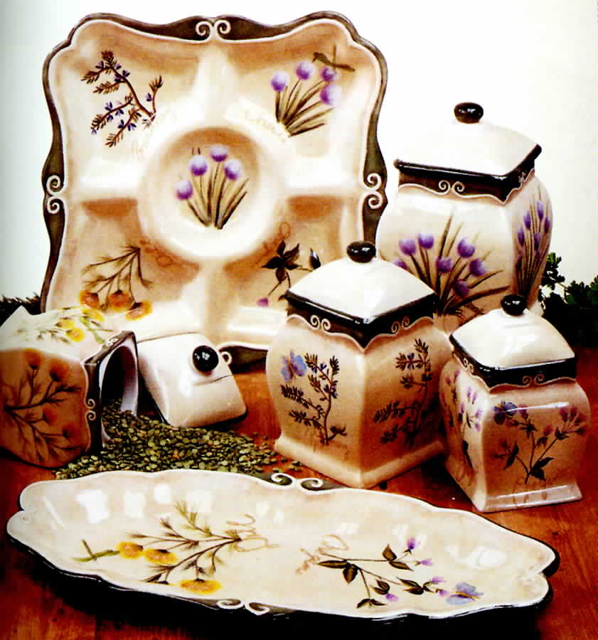 Blooming Herbs (4 Piece) Canister Set (Box Set) by Certified International-1