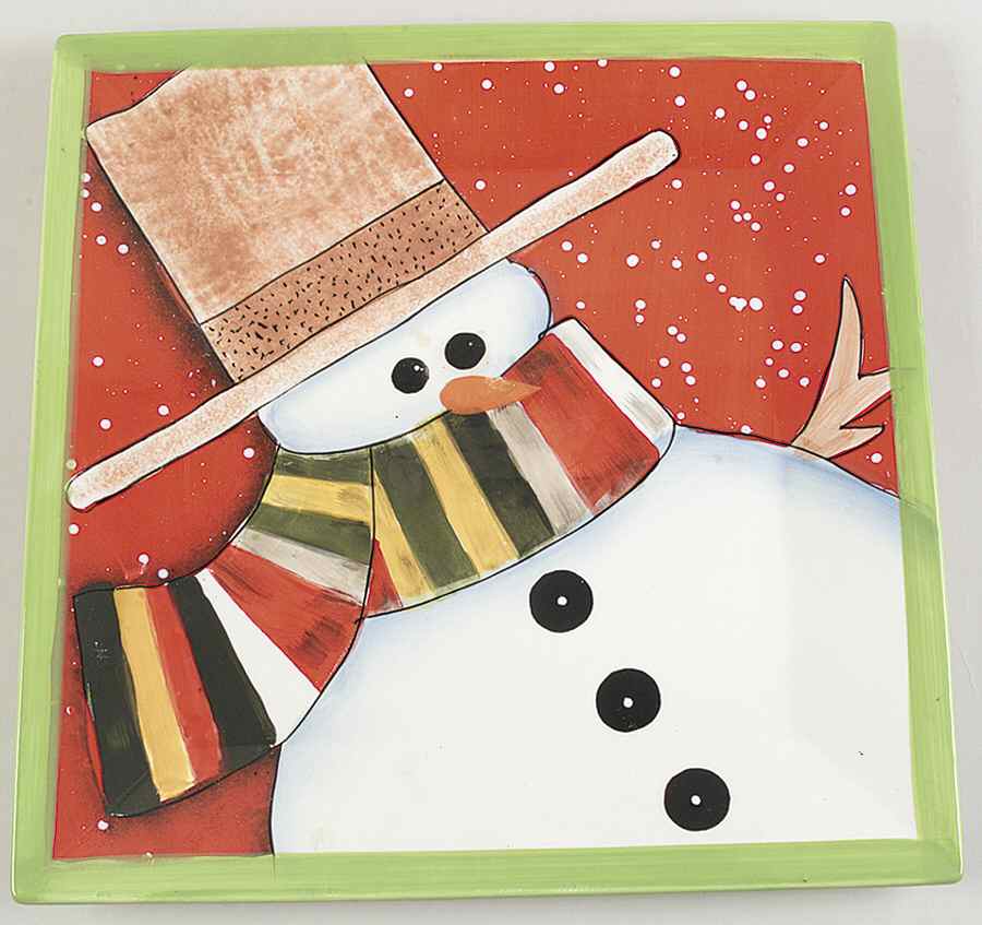 Charlie's Snowmen 13" Square Serving Platter by Certified International-1