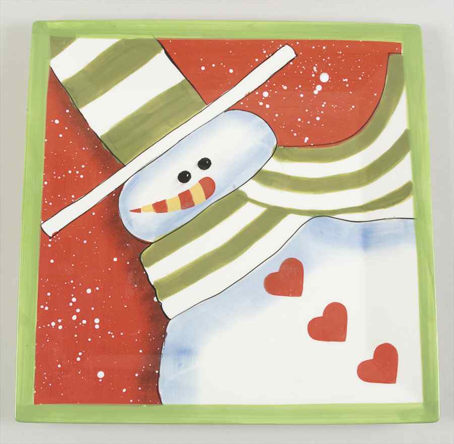 Charlie's Snowmen 13" Square Serving Platter by Certified International-1