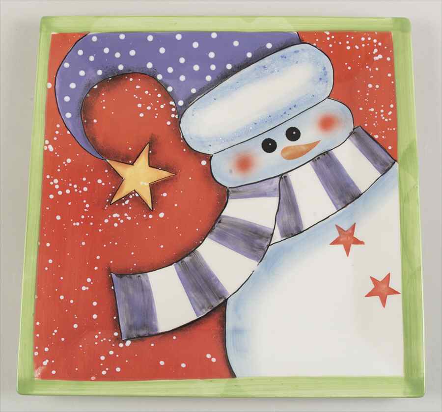 Charlie's Snowmen 13" Square Serving Platter by Certified International-1